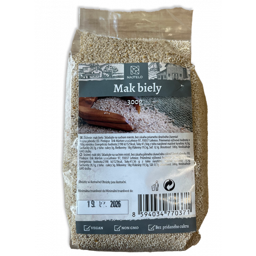 Mak siaty BIELY 300g